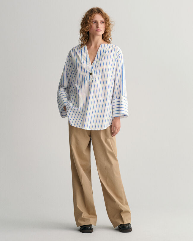 Camicia a righe popover relaxed fit