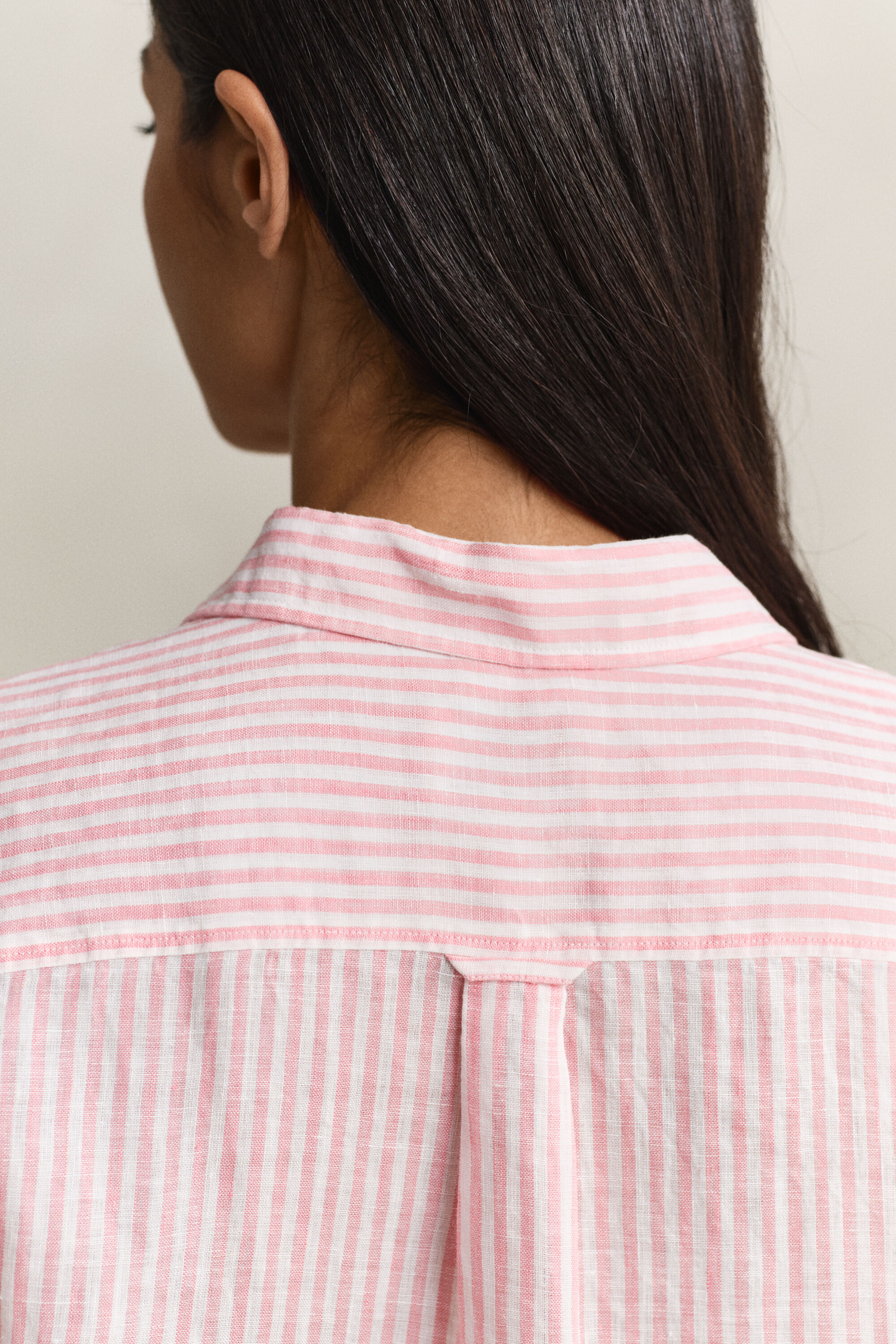 Camicia di lino a righe regular fit