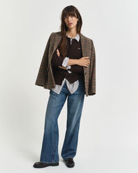 Cardigan in maglia di cotone elasticizzato a trecce