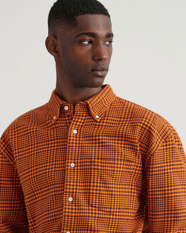 Camicia in cotone pied-de-poule oversize