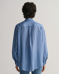 Blusa a righe in seta con fiocco