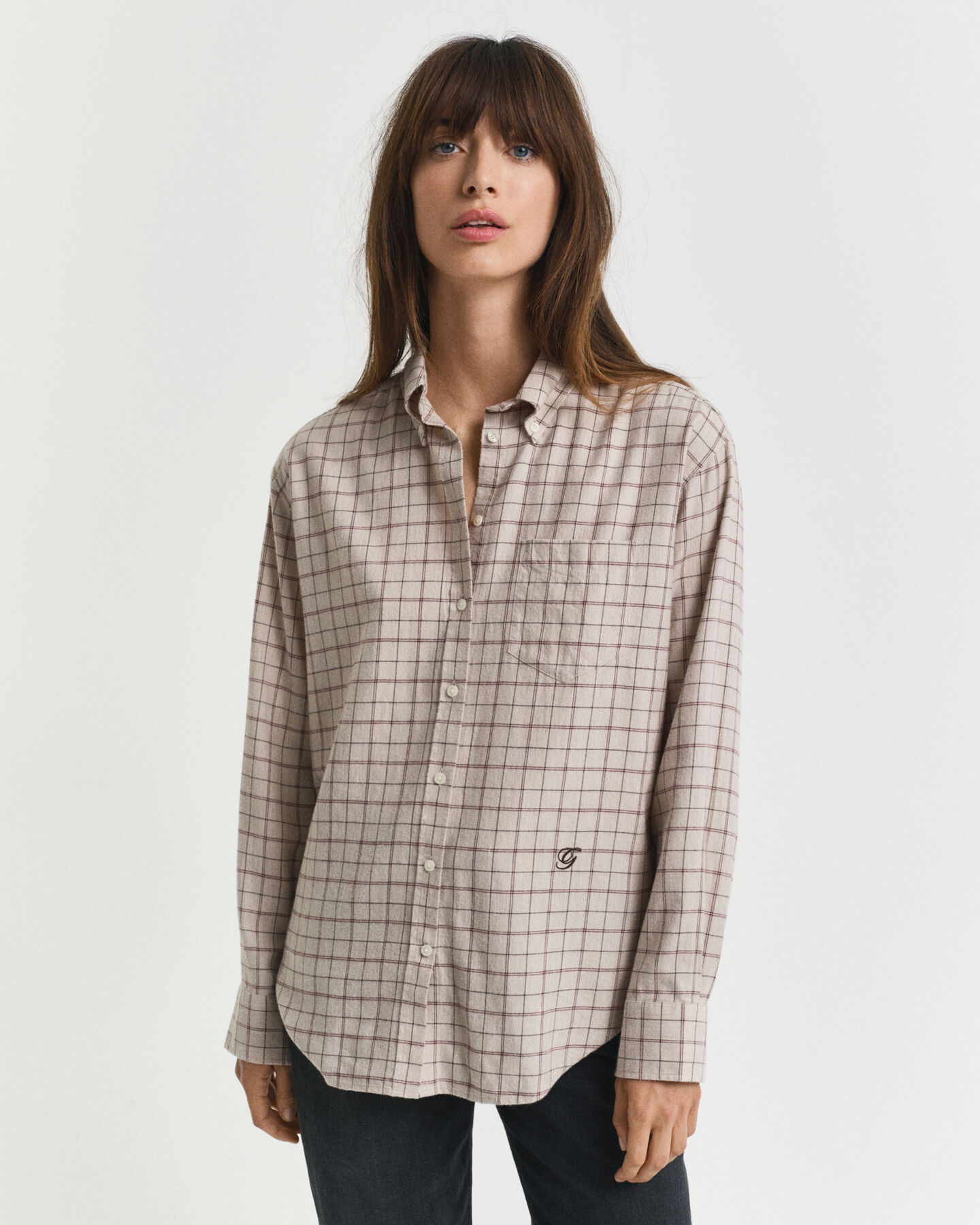 Camicia in flanella spazzolata a quadri relaxed fit