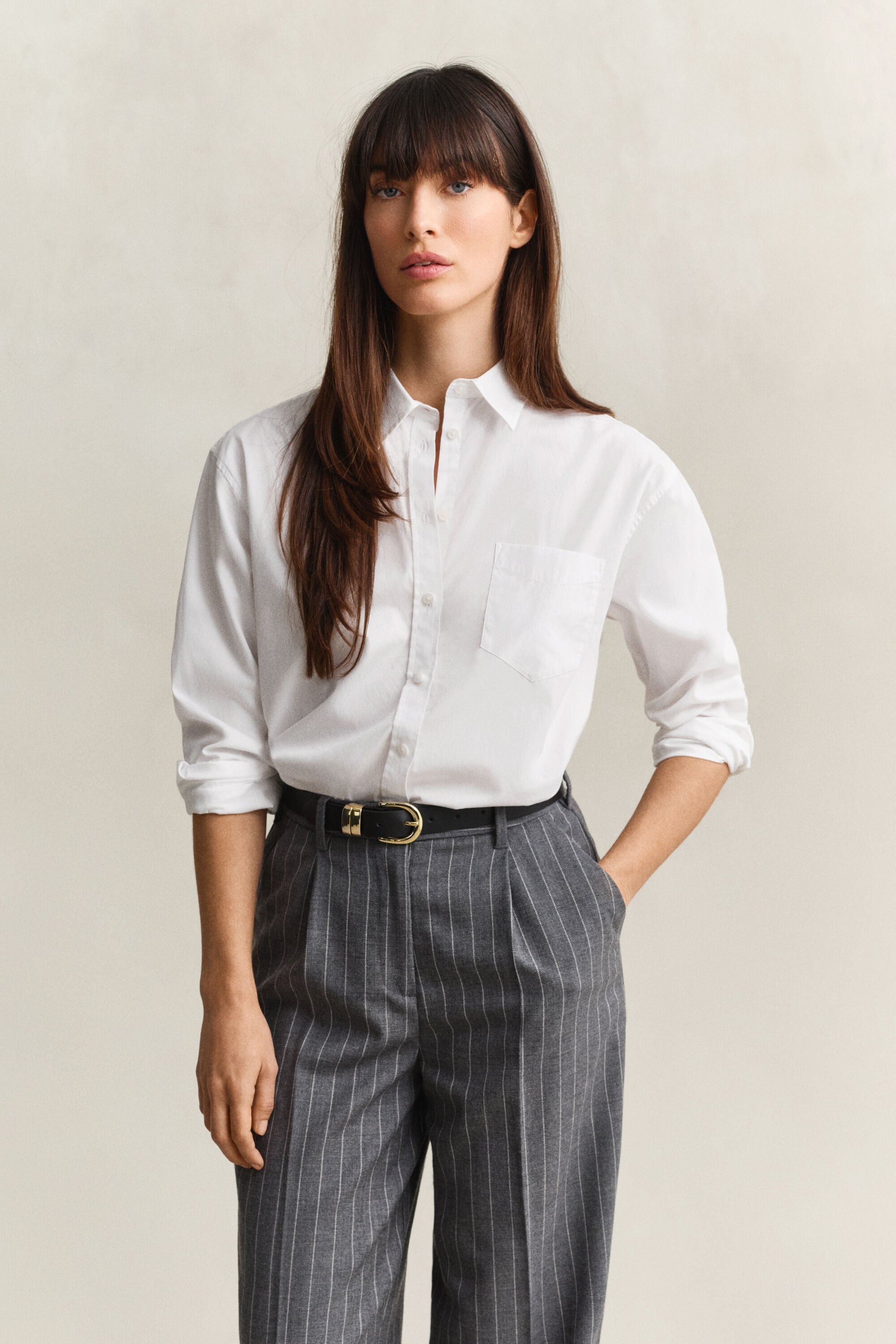 Camicia classica in popeline relaxed fit