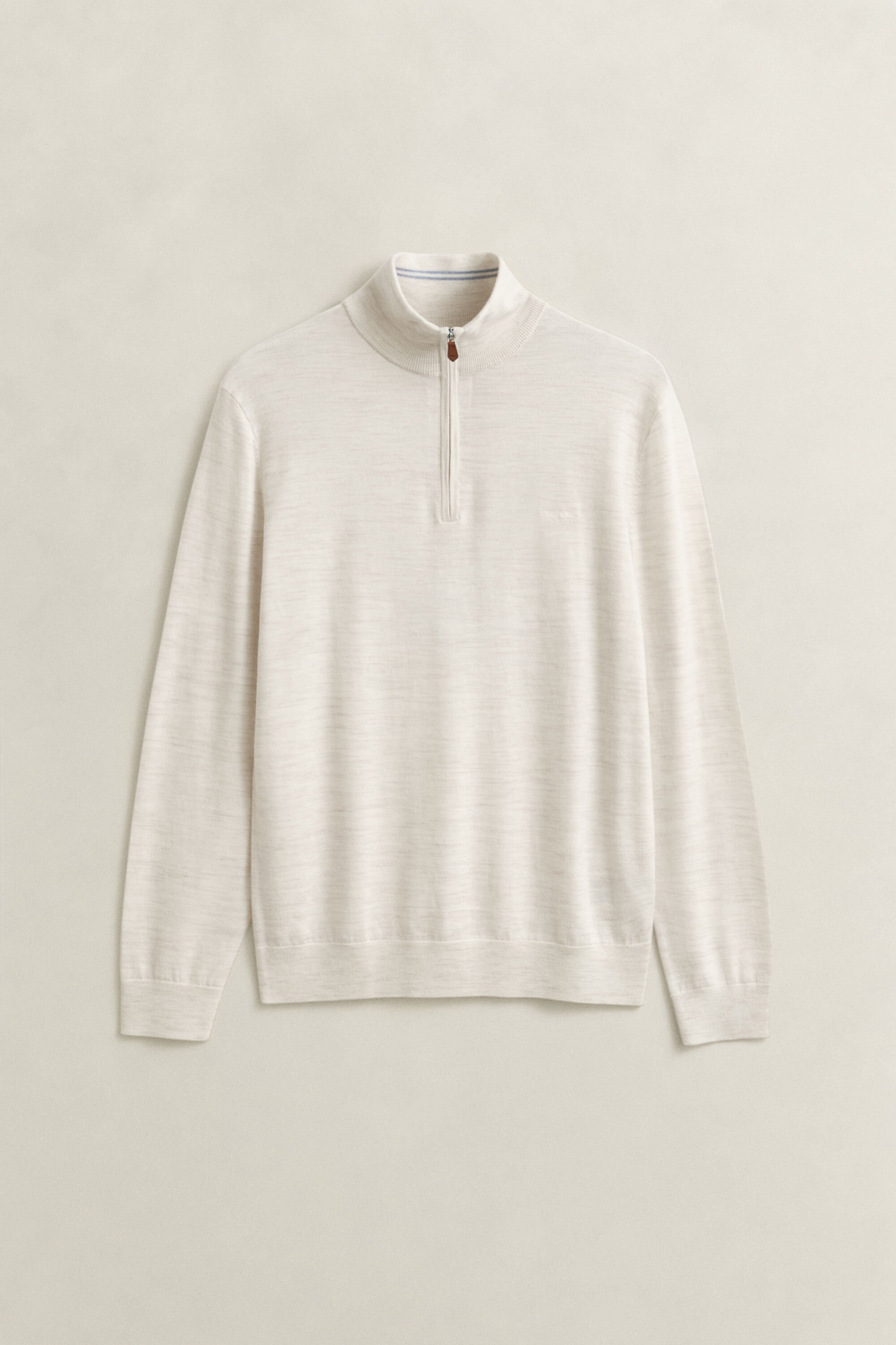 Maglia con zip corta in finissima lana merino