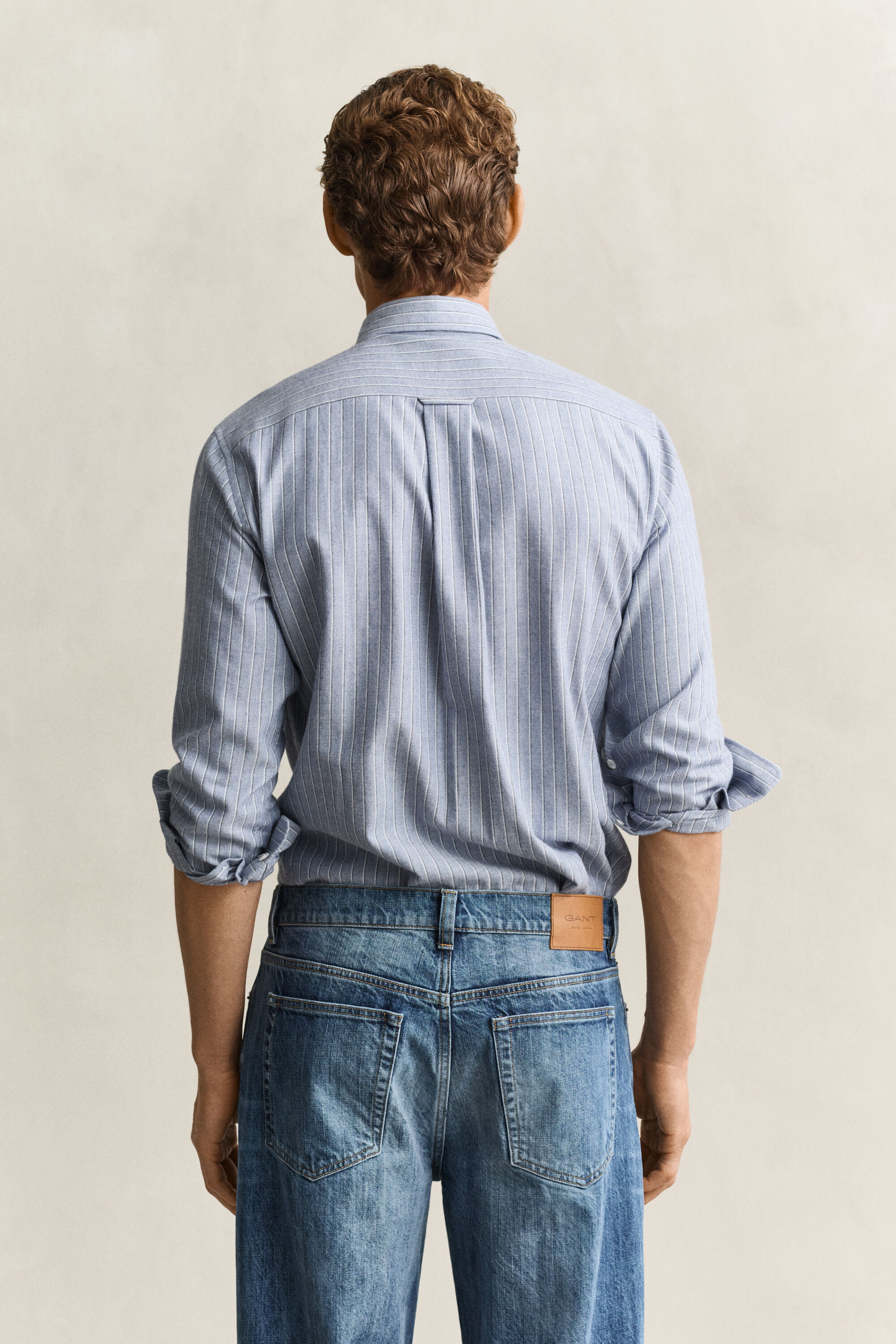 Camicia in flanella mélange a righe