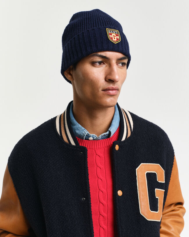 Berretto in lana con stemma
