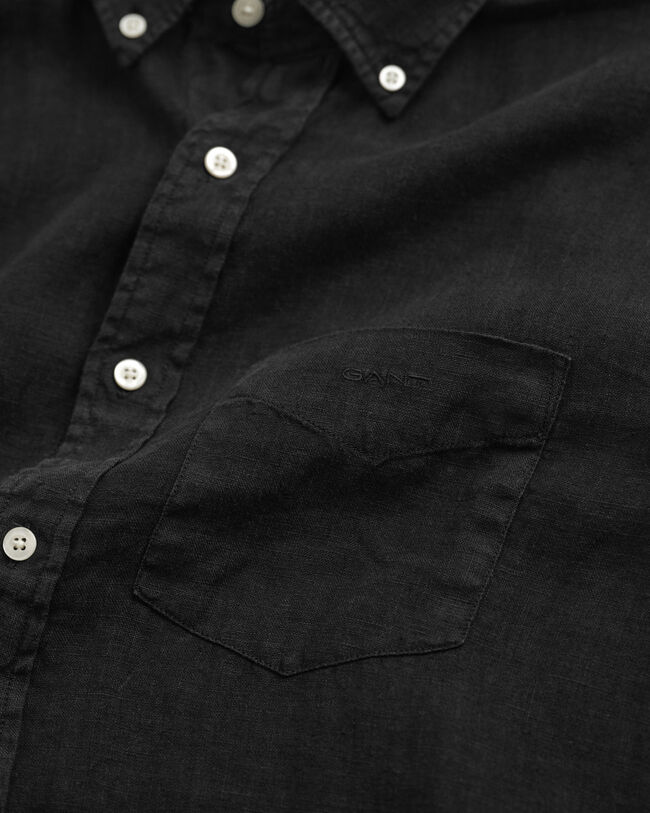 Camicia di lino tinto in capo regular fit