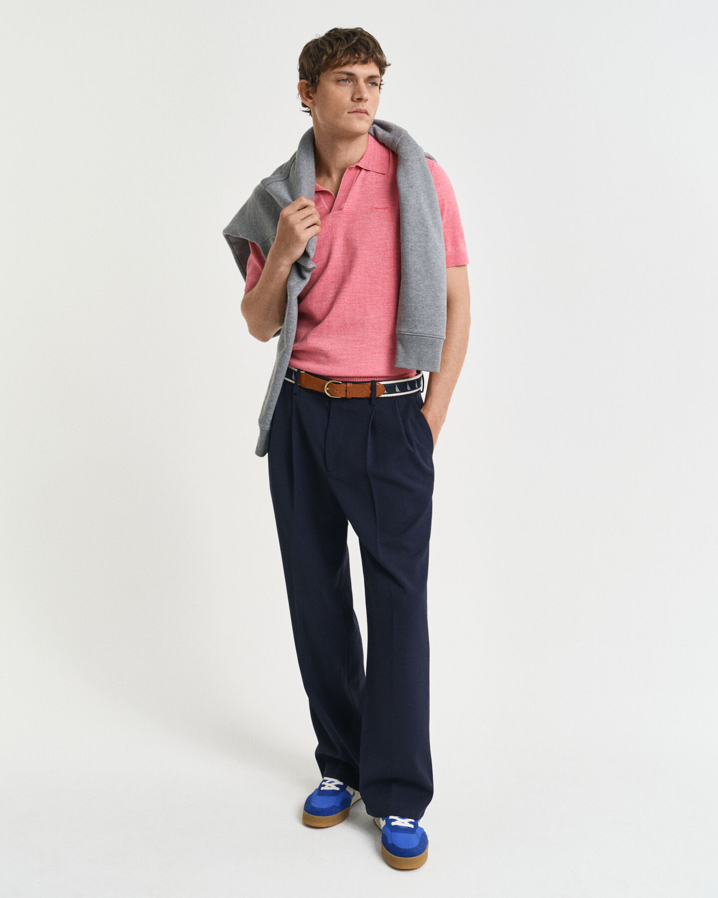 Maglia polo a maniche corte effetto sbiadito