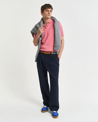 Maglia polo a maniche corte effetto sbiadito