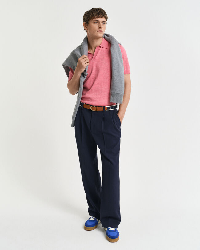 Maglia polo a maniche corte effetto sbiadito