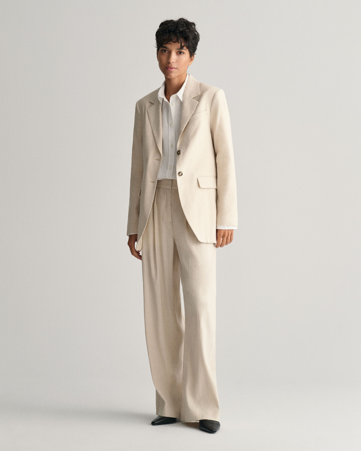 Blazer di lino elasticizzato regular fit