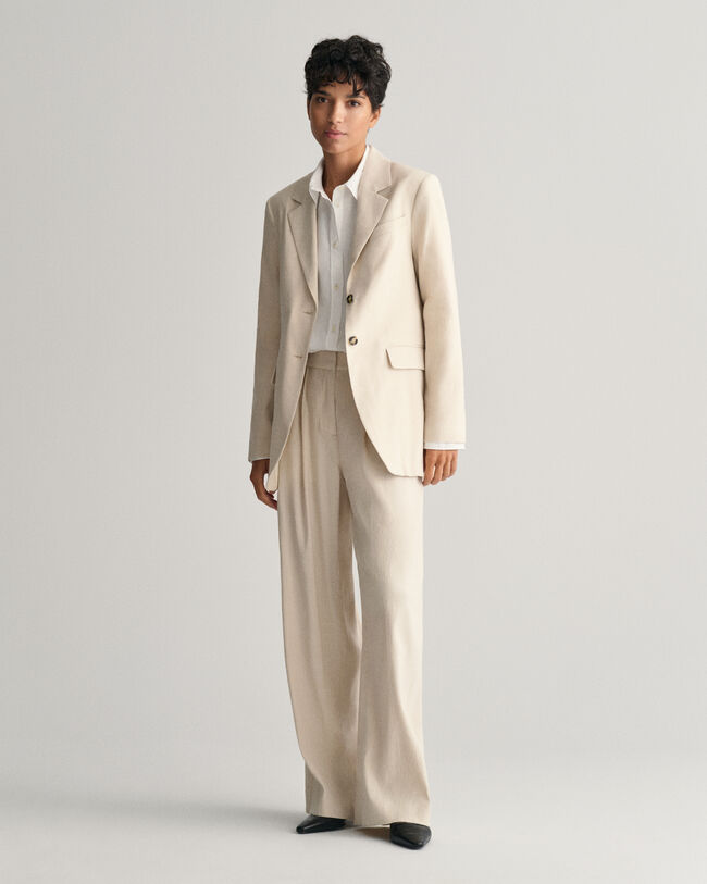 Blazer di lino elasticizzato regular fit