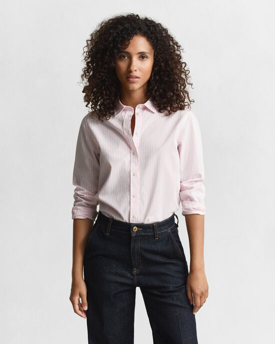Camicia classica in popeline a righe regular fit