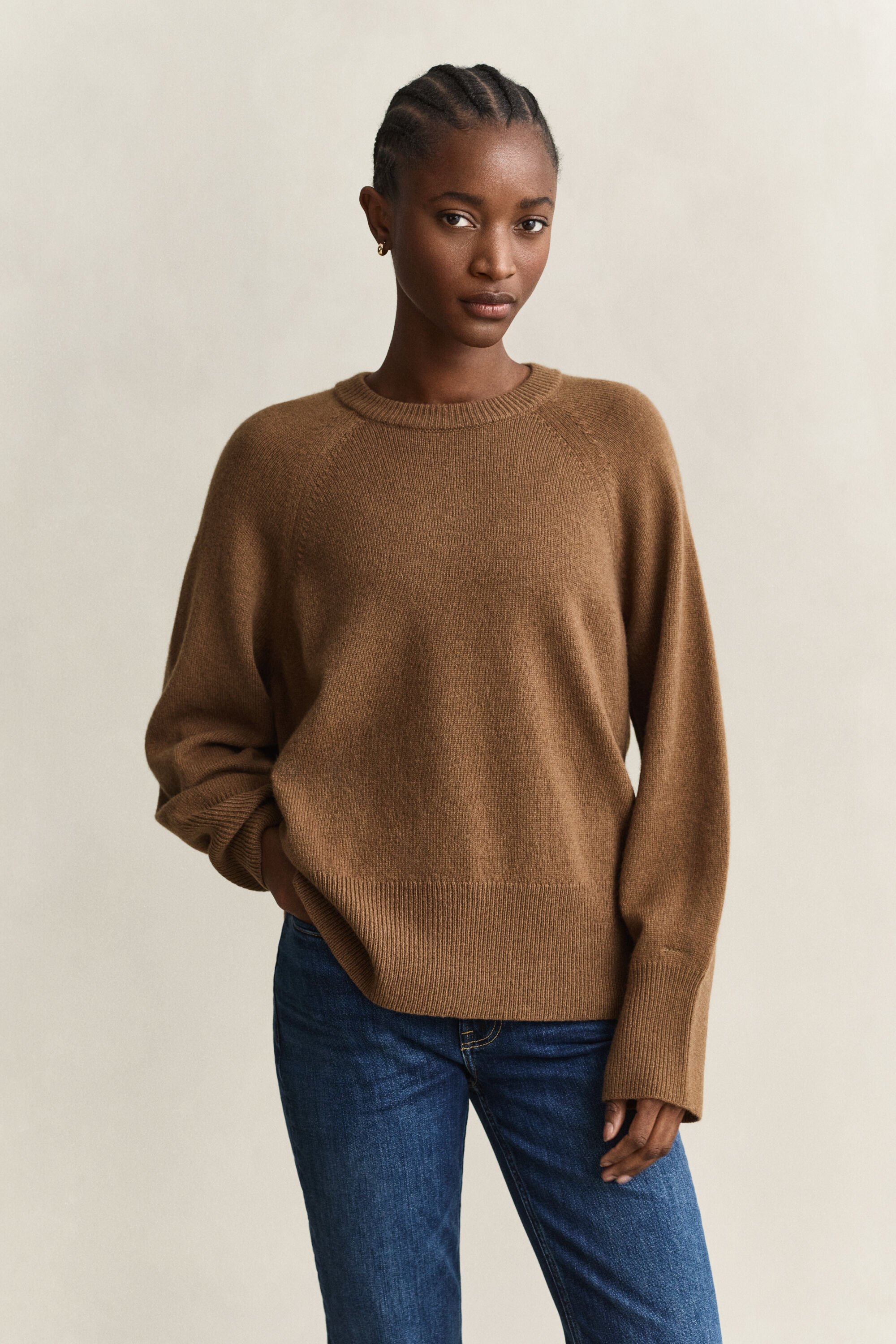 Maglia girocollo in lana cashmere