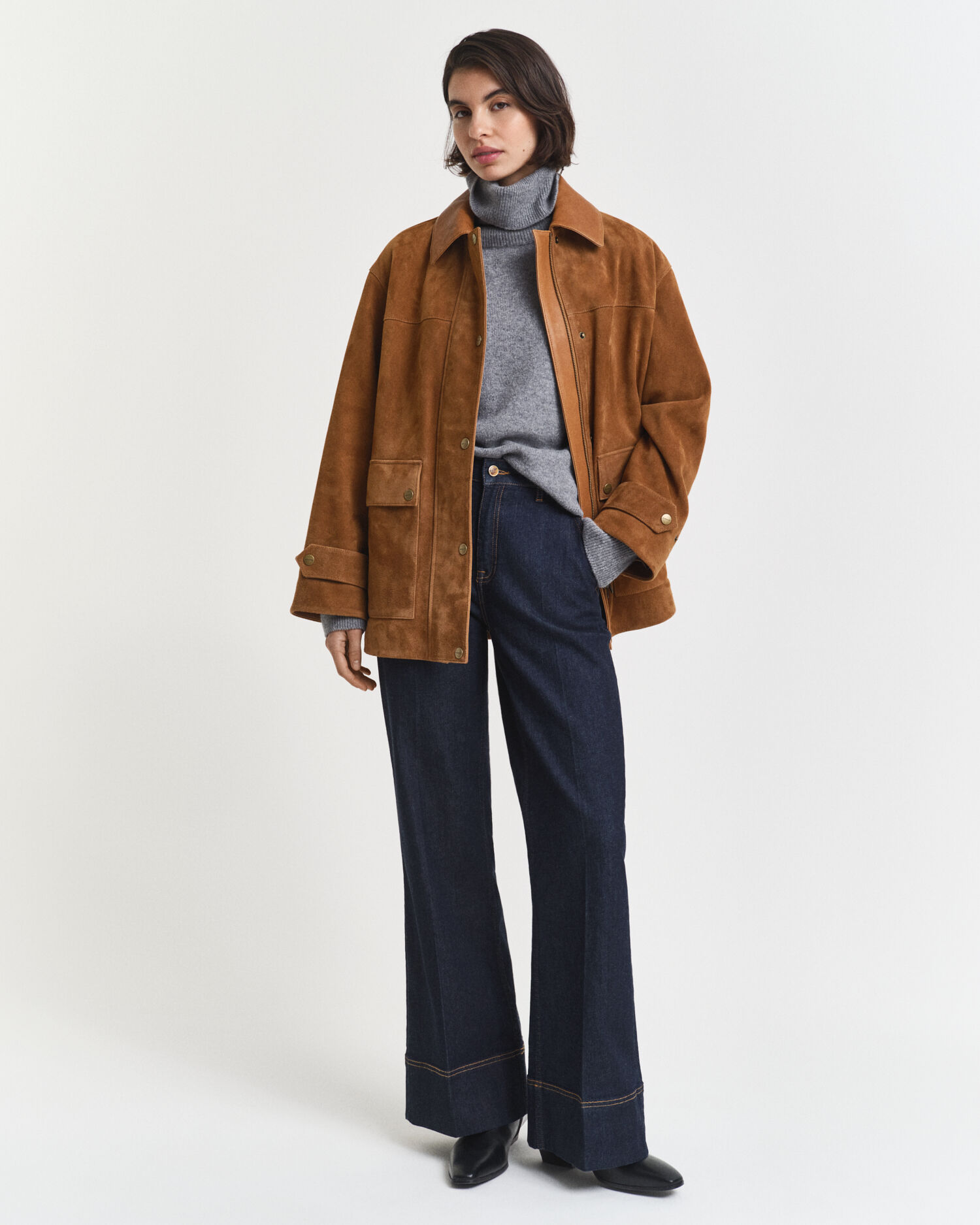 Maglia a collo alto in morbido lana misto cashmere