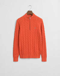 Maglia con zip corta in cotone a trecce Teens