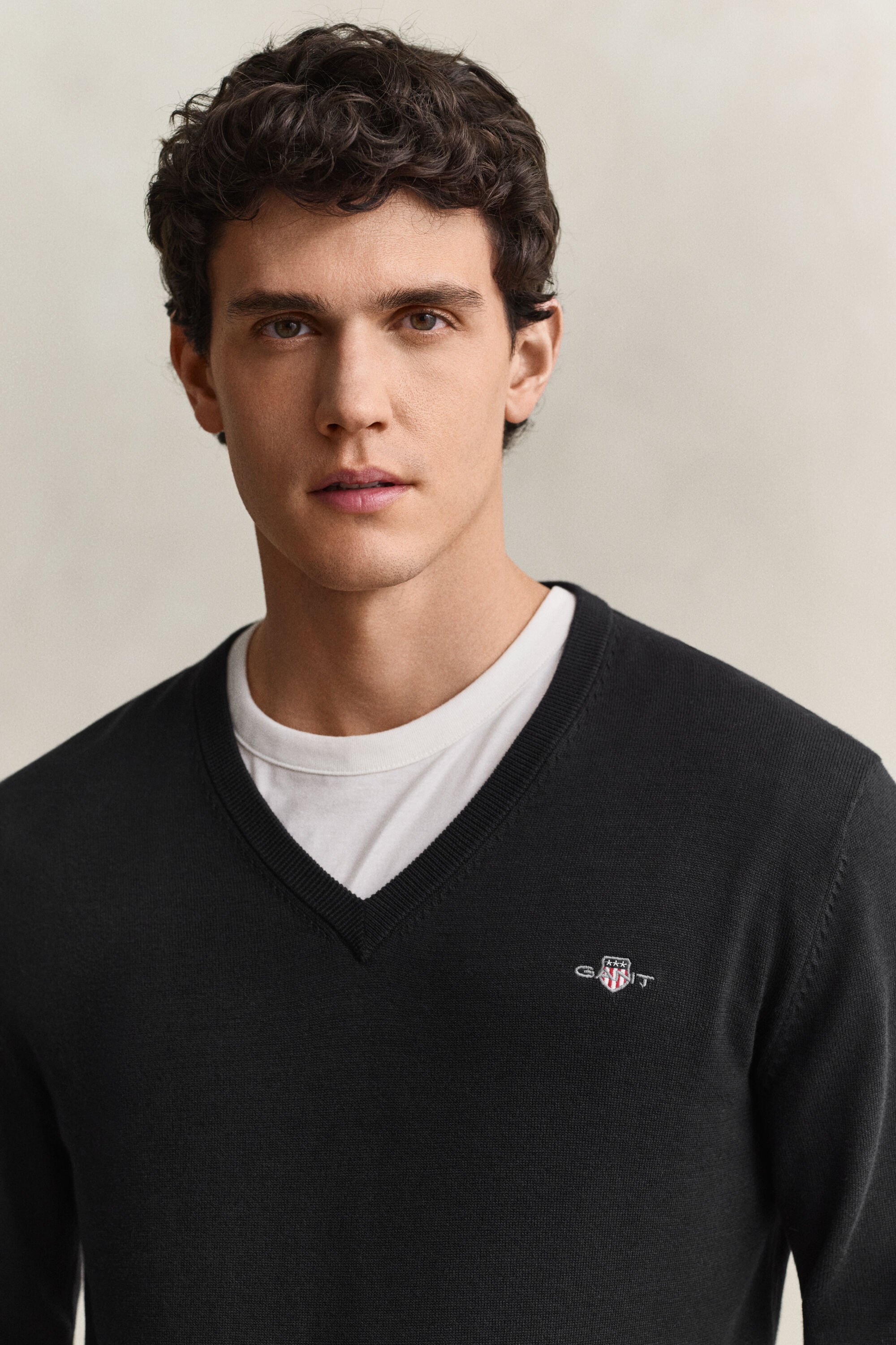 Maglia con scollo a V in cotone
