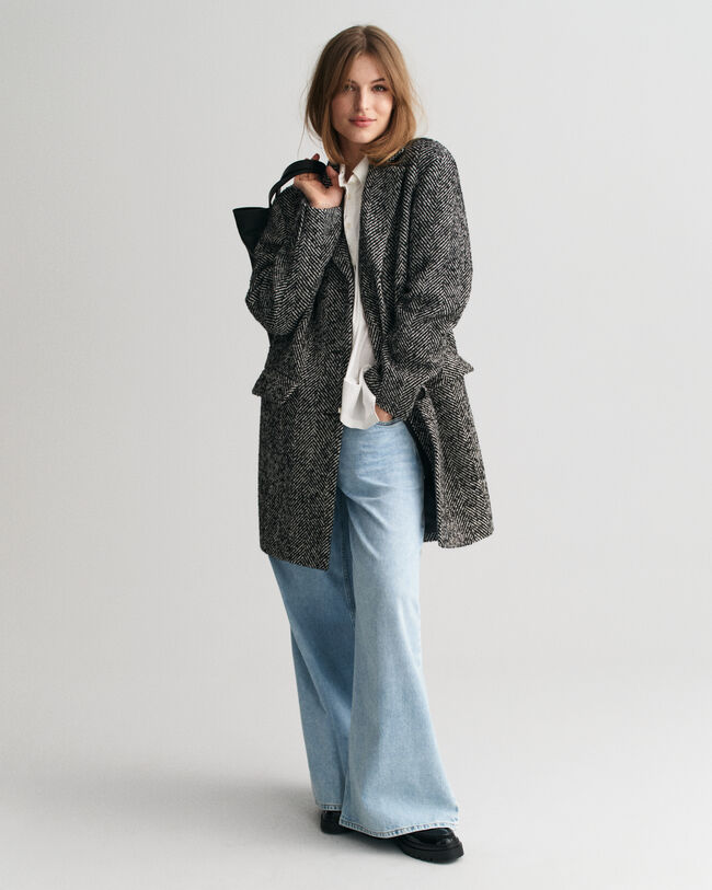 Cappotto Heritage con motivo a spina di pesce