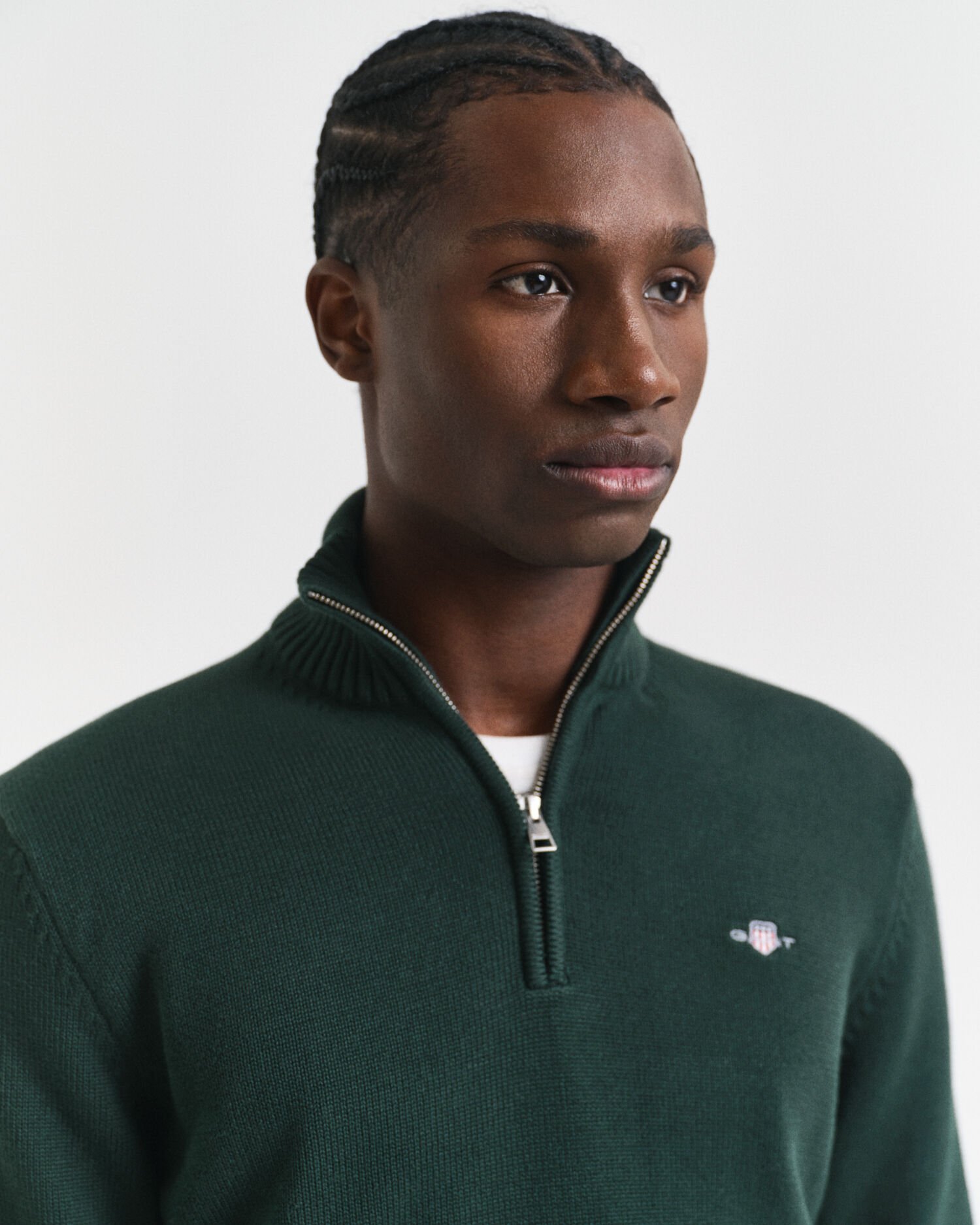 Maglia in cotone casual con zip corta