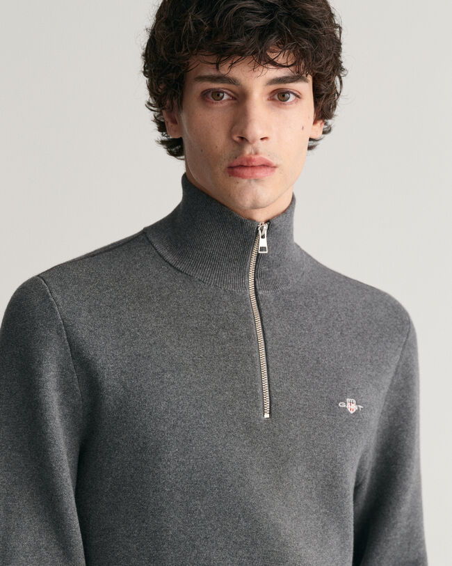 Maglia in cotone con zip corta Milano Knit