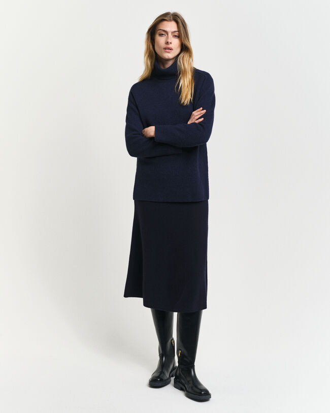 Maglia a collo alto con dettagli con motivo a spina di pesce