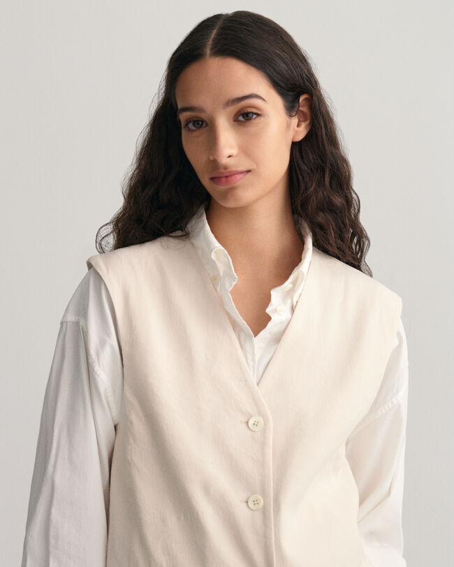 Gilet di lino elasticizzato regular fit