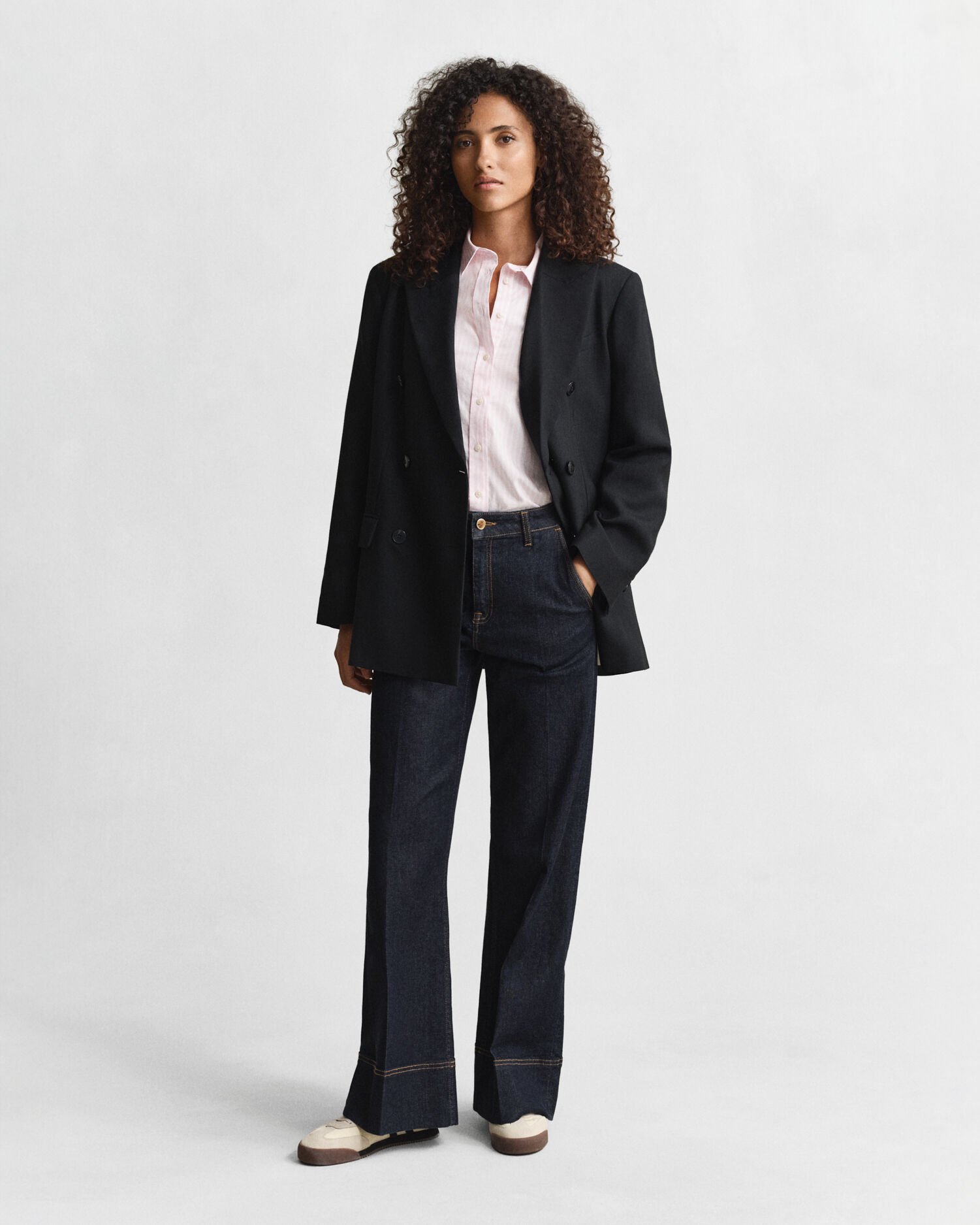 Camicia classica in popeline a righe regular fit