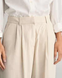 Pantaloni sartoriali elasticizzati in lino relaxed fit