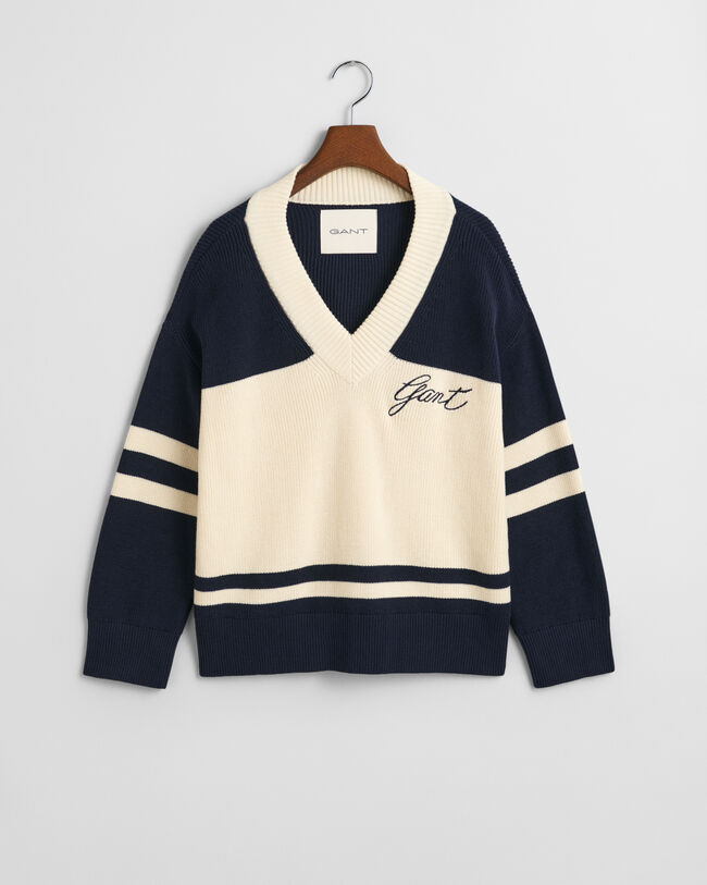 Maglia con scollo a V GANT Varsity in cotone