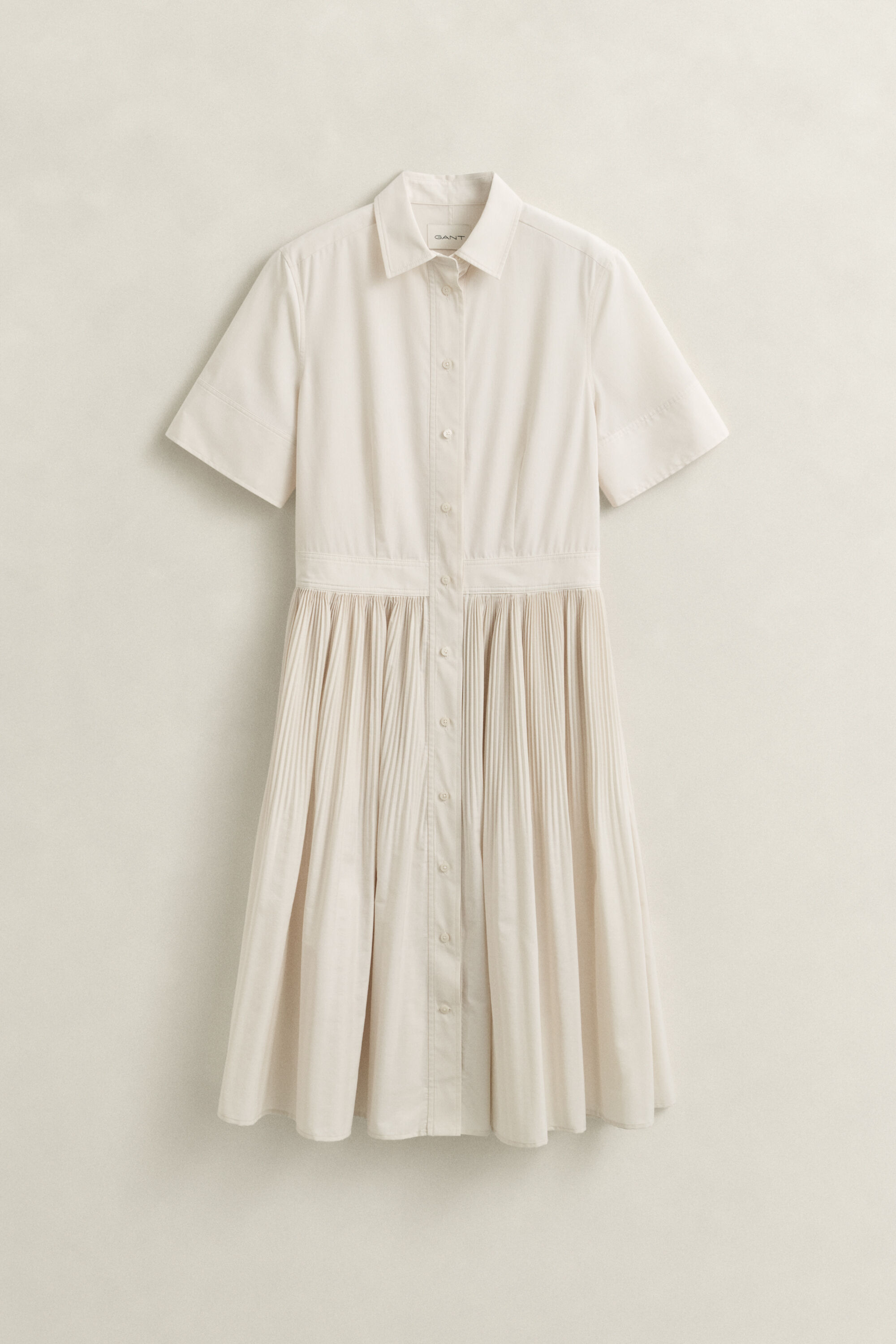 Abito chemisier a pieghe in cotone