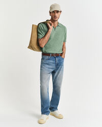 Maglia polo a maniche corte effetto sbiadito