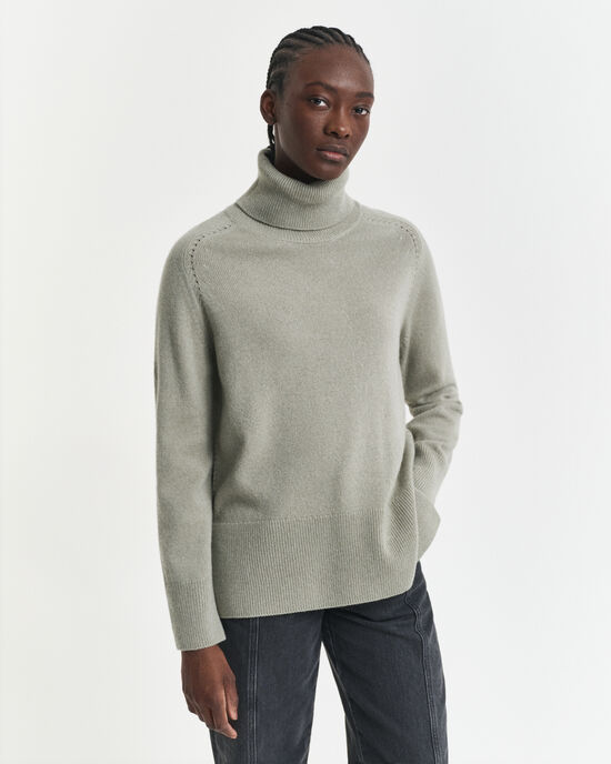 Maglia a collo alto in morbido lana misto cashmere