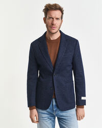 Blazer in jersey di lana e cotone bicolore