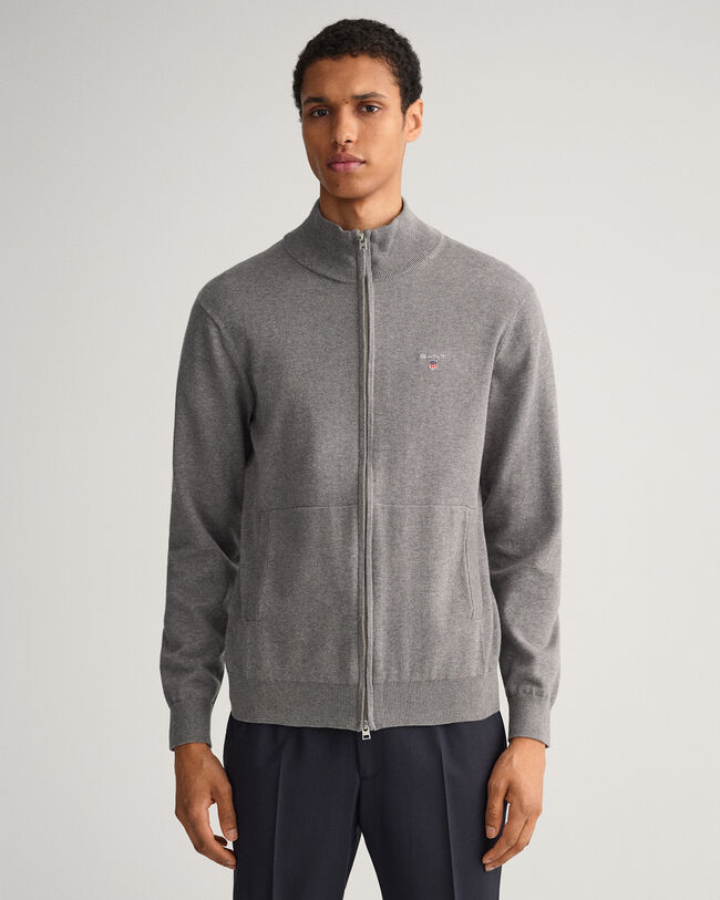 Cardigan Classic con zip in cotone