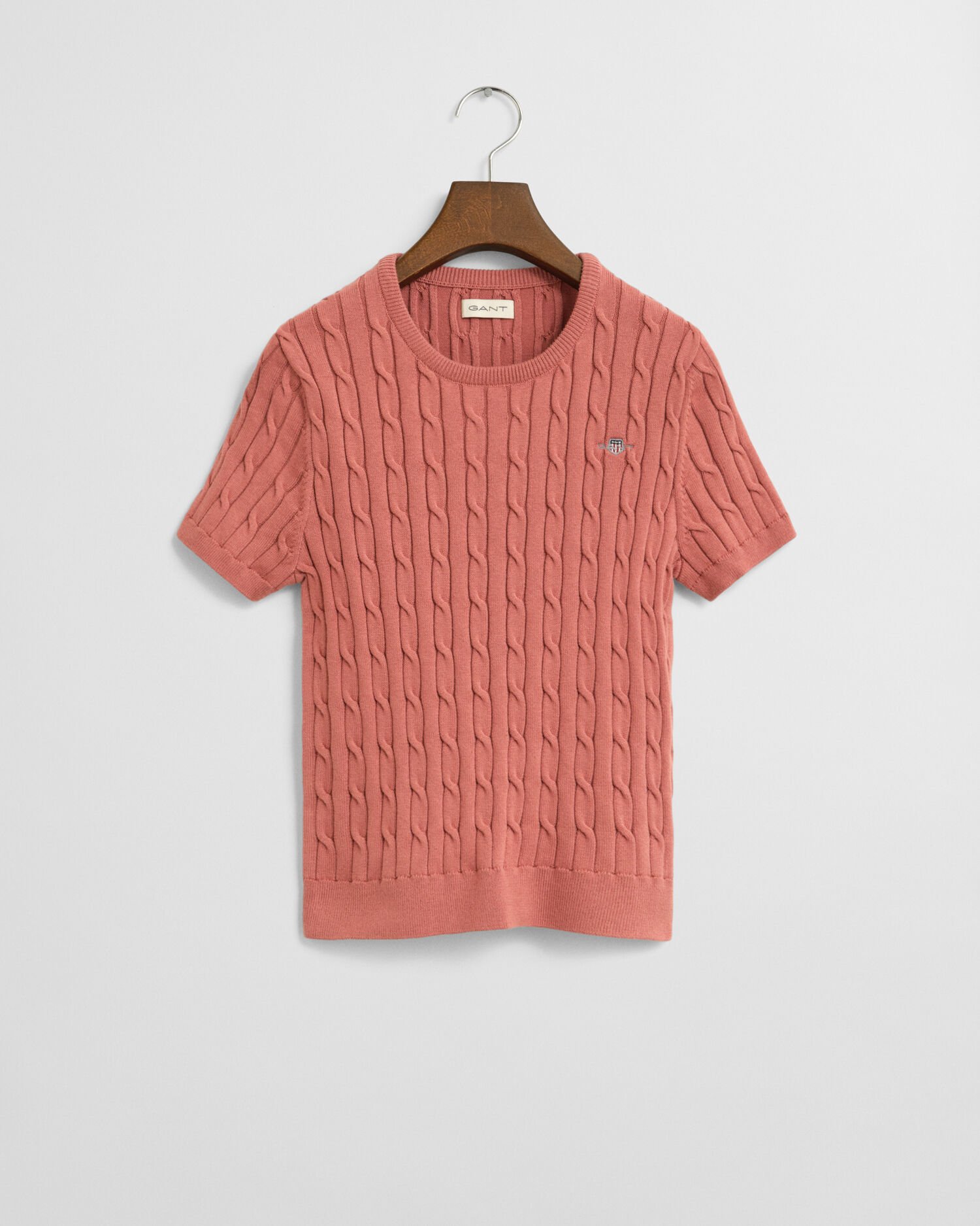 Maglia a maniche corte in cotone elasticizzato a trecce Teen Girls