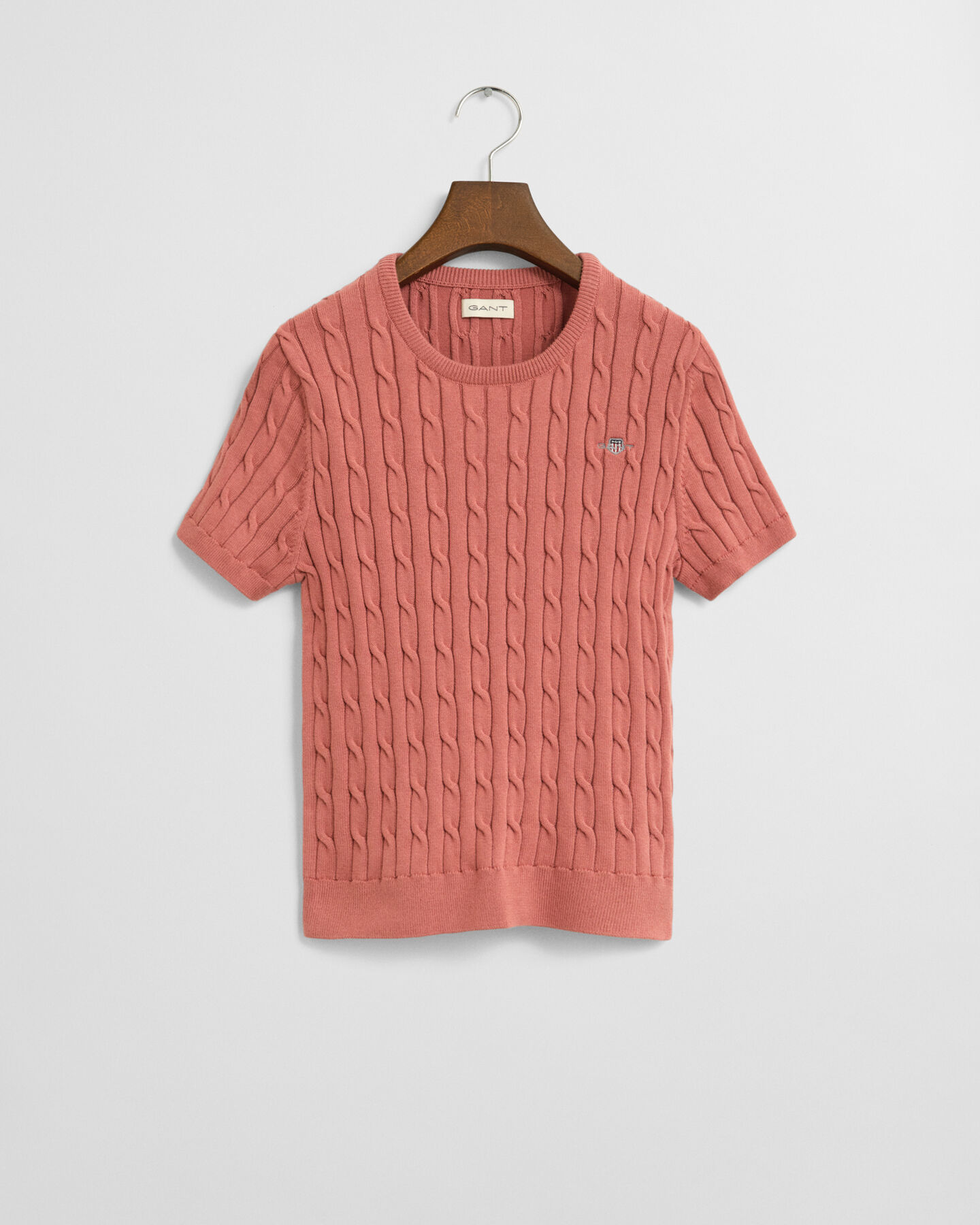 Maglia a maniche corte in cotone elasticizzato a trecce Teen Girls