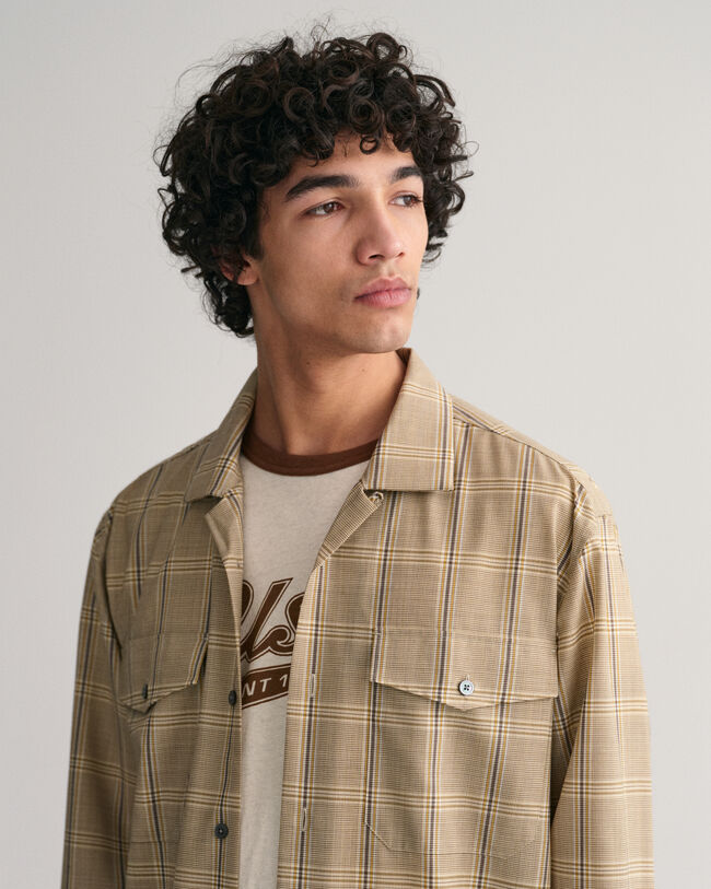 Camicia a quadri in lana relaxed fit