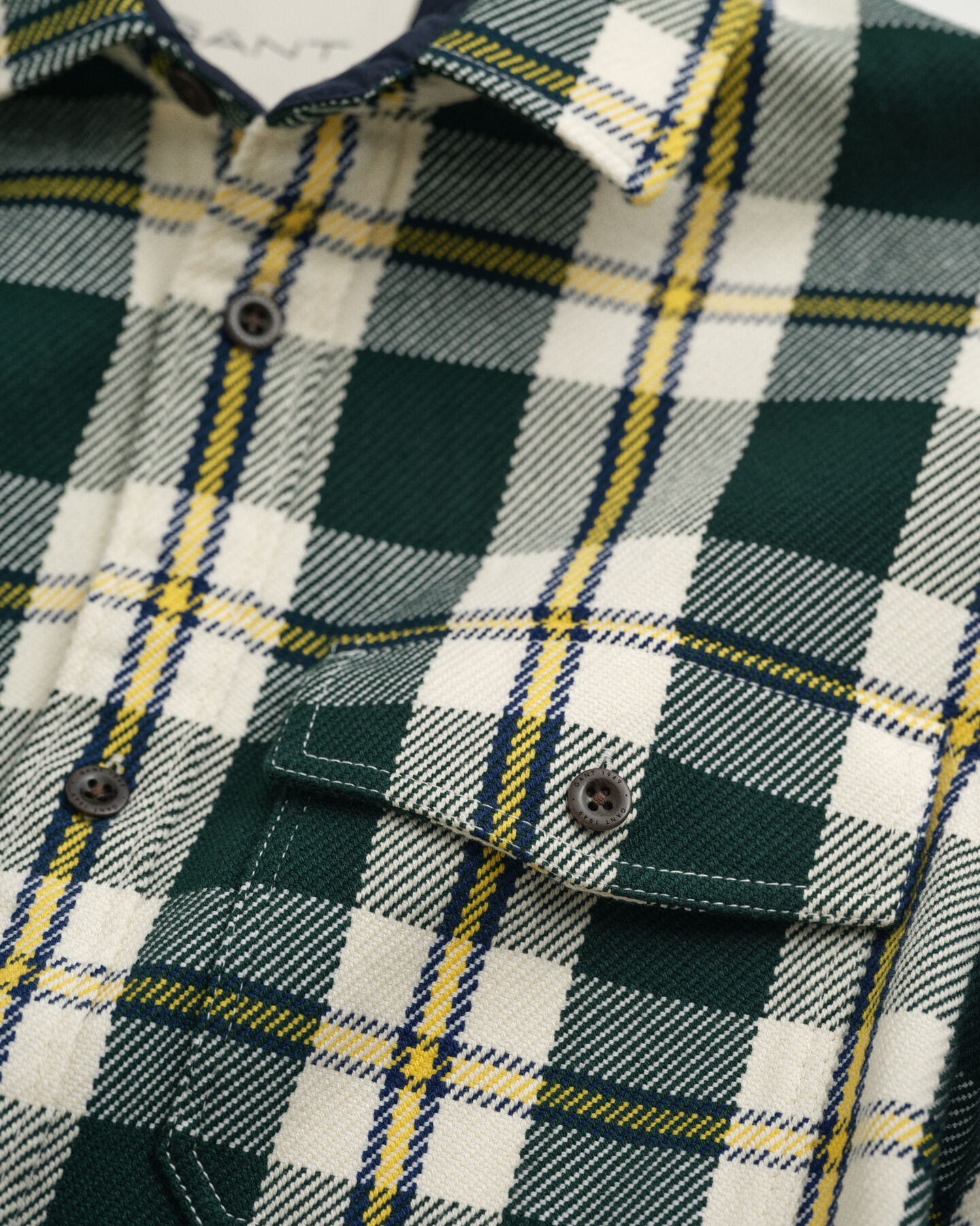 Camicia giacca in twill pesante a quadri