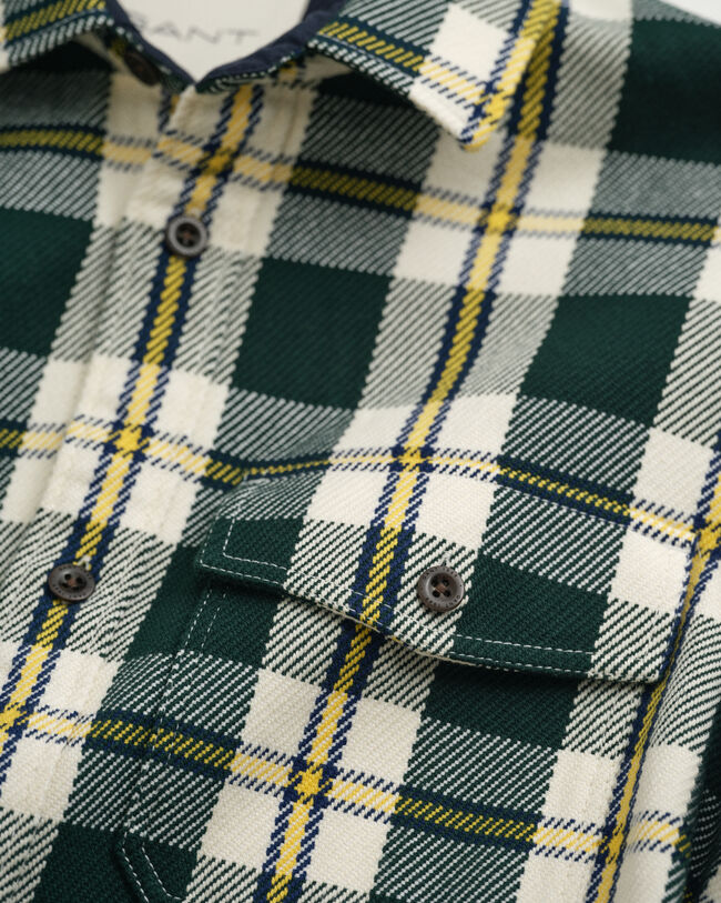 Camicia giacca in twill pesante a quadri