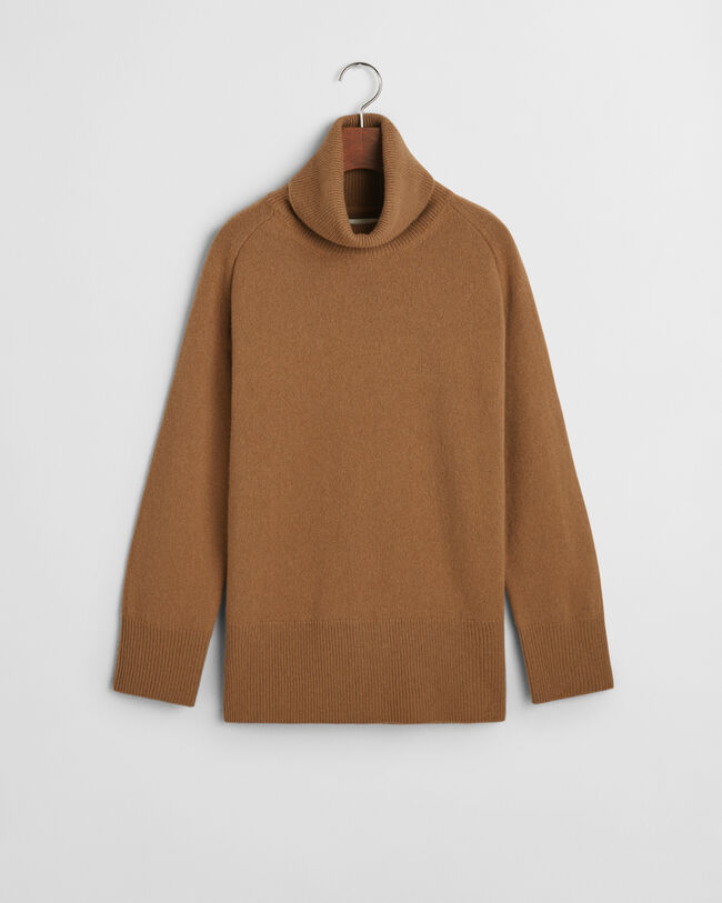 Maglia a collo alto con dettagli con motivo a spina di pesce