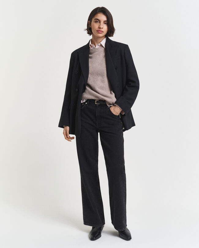 Maglia girocollo in morbida lana misto cashmere