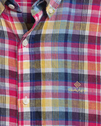 Camicia di lino in madras regular fit