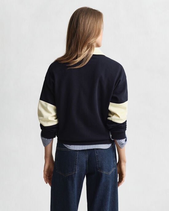 Rugger colour block in piqué a rilievo