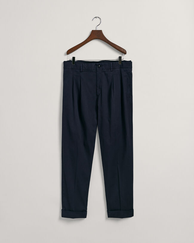 Pantaloni da abito affusolati in cotone relaxed fit