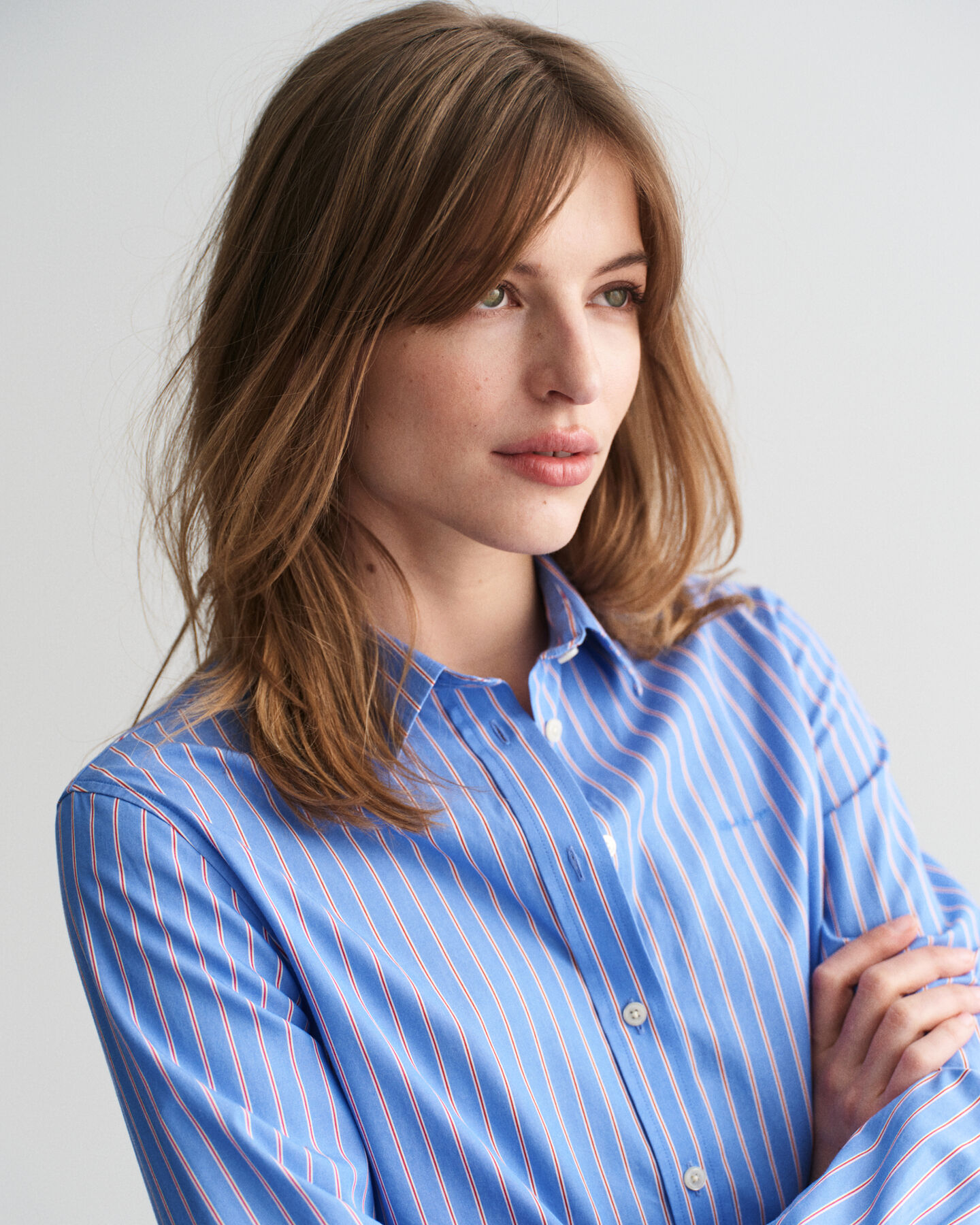 Camicia classica in popeline a righe regular fit