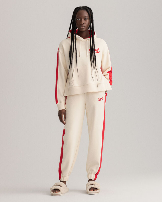 Felpa con cappuccio a blocchi di colore