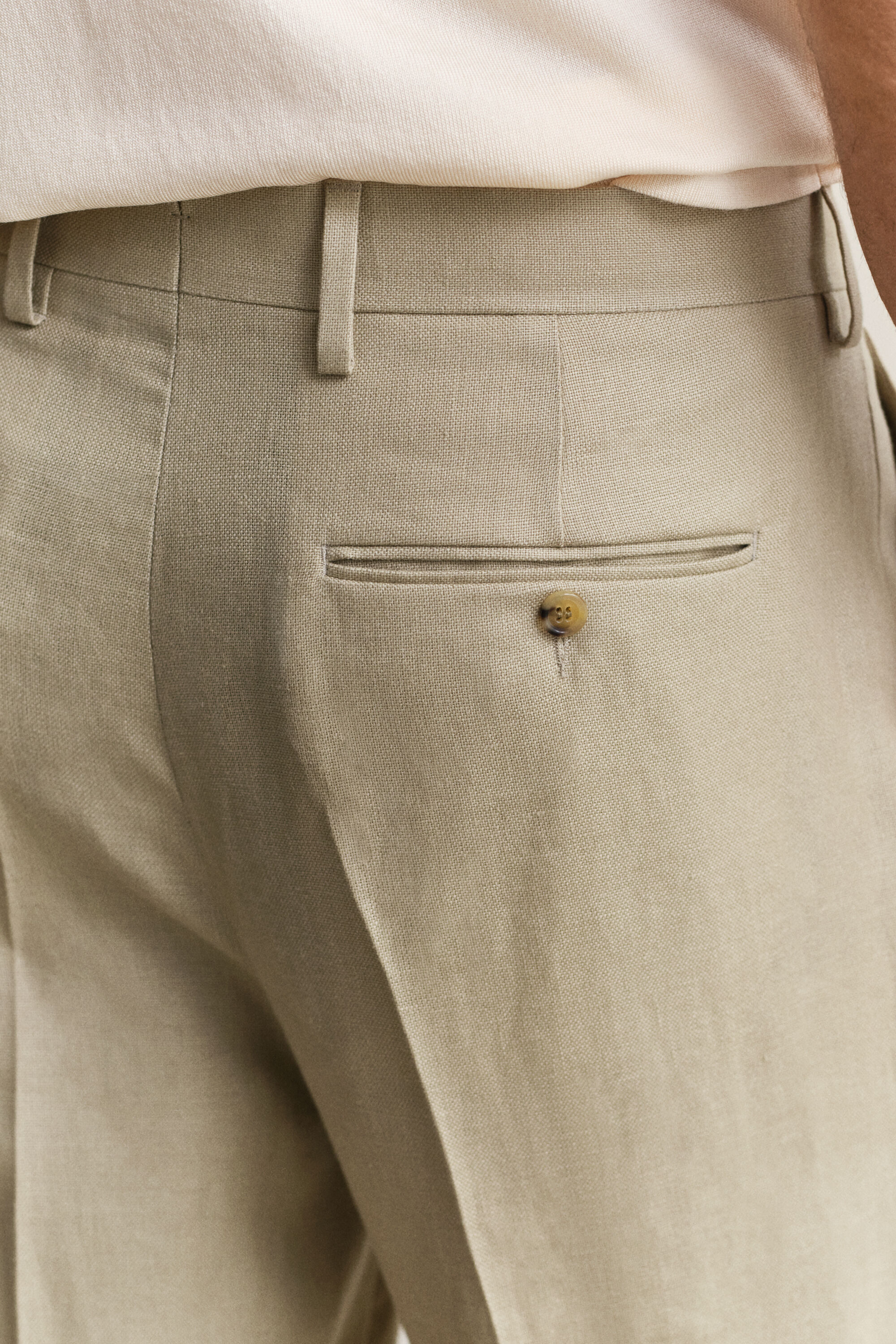 Pantaloni da abito in misto lino