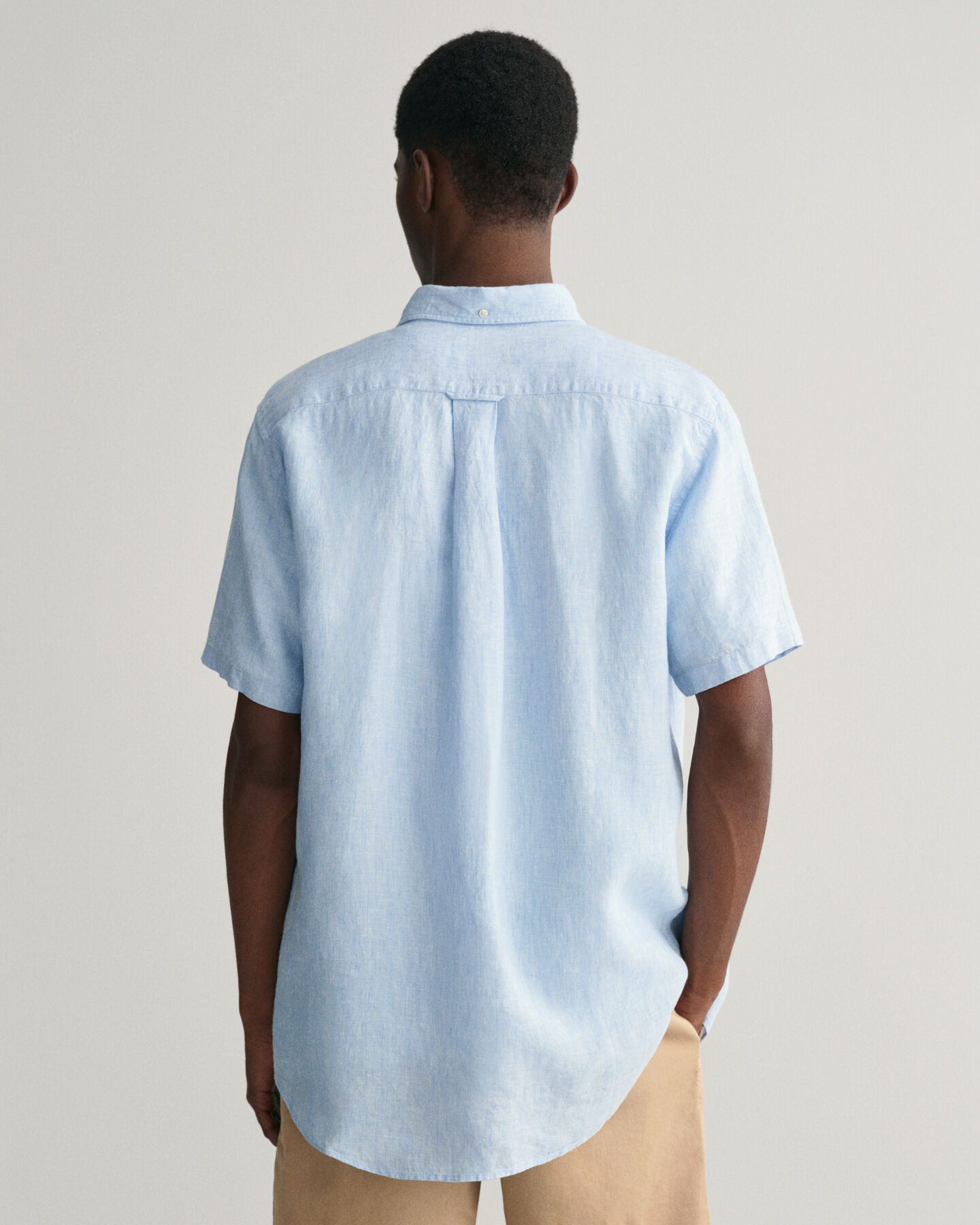 Camicia di lino maniche corte regular fit