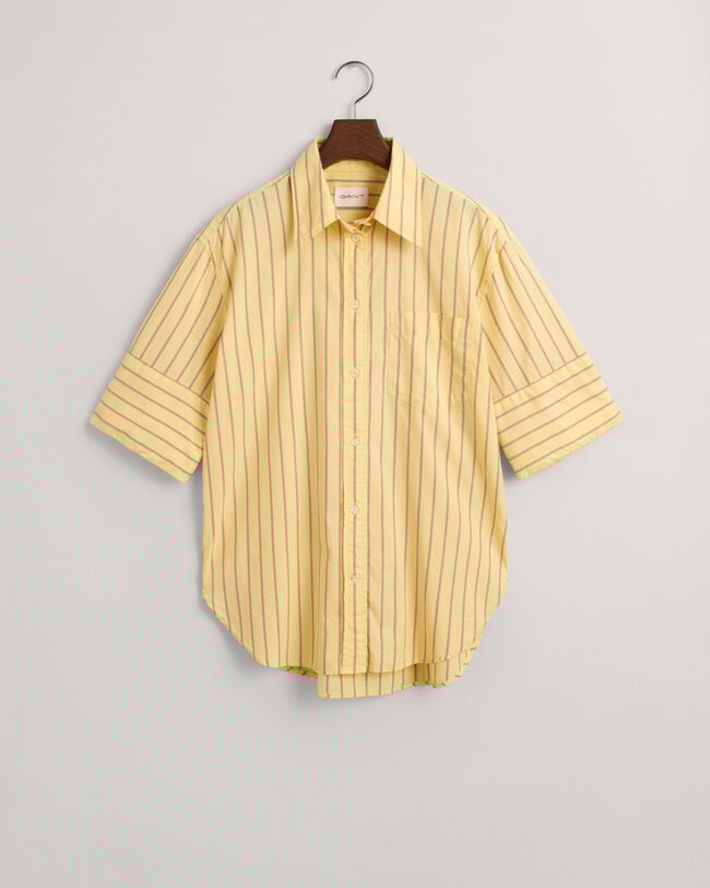 Camicia a maniche corte Luxury Oxford a righe relaxed fit