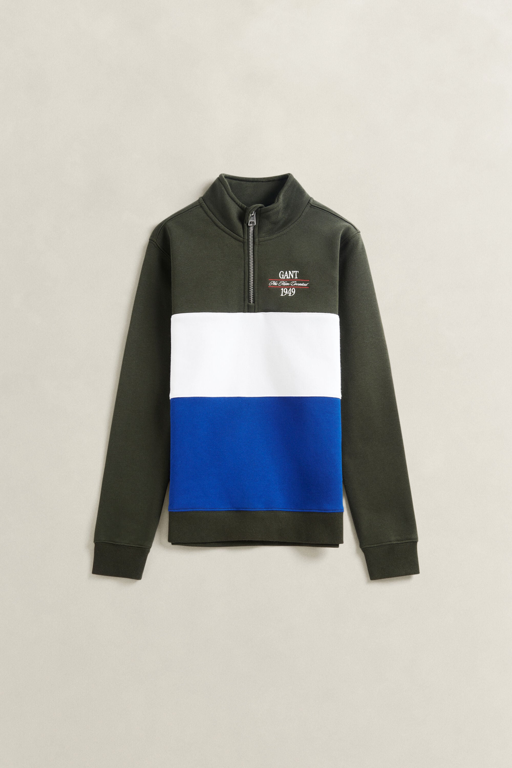 Felpa a blocchi di colore con zip corta Teen Boys